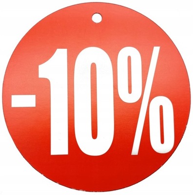 ETYKIETA PROMOCYJNA PRZECENA -10% 4,4 cm 10 sztuk