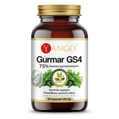 YANGO Gurmar GS4 - 75% kwasów gymnemowych (60 kaps.)