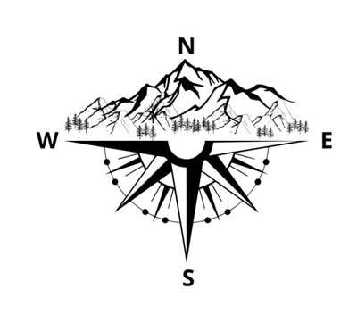 RÓŻA WIATRÓW KOMPAS MAPA КАМПЕР 4X4 70X60 НАКЛЕЙКА