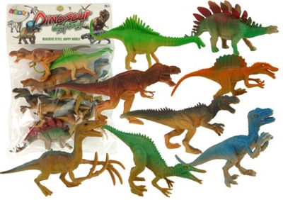 Zestaw figurek dinozaury + akcesoria 8el