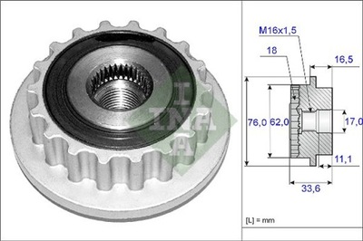 INA 535011810 СЦЕПЛЕНИЕ ГЕНЕРАТОРА VW