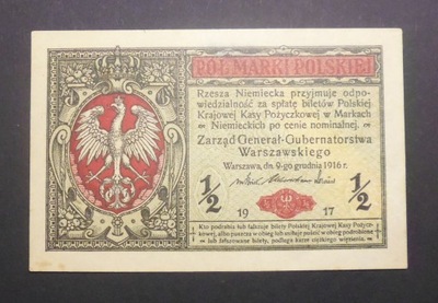 1/2 Marki Polskiej 1916 Generał seria B .