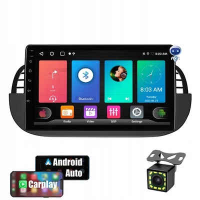 RADIO ANDROID GPS RDS CARPLAY FIAT 500 2007-2014  