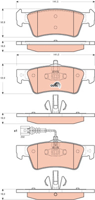 КОЛОДКИ ТОРМОЗНЫЕ - КОМПЛЕКТ COTEC GDB1671