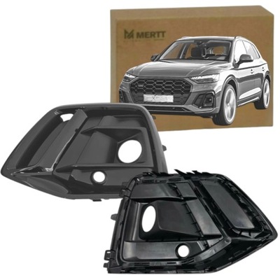 Audi q5 lift fy 2020- решітка бампера ліва матовий середина black заглушка l фото №1