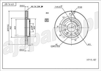 DISCO DE FRENADO PARTE DELANTERA OPEL ASTRA H 04-  