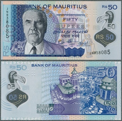 Mauritius - 50 rupii 2021 * P65 * polimer