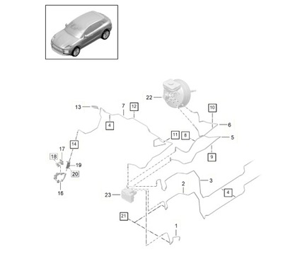 Шланг тормозной porsche macan 2.0 r4 95b614723e фото №1