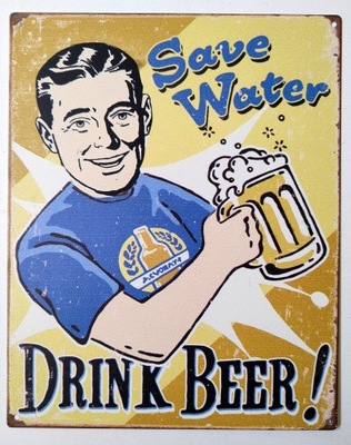 Blaszany Szyld Stara Reklama Zimne Piwo Drink Beer