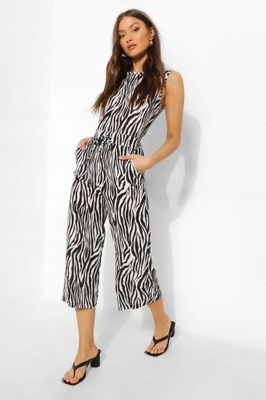 BOOHOO KOMBINEZON PRINT ZWIERZĘCY CASUAL 36 S 1ZEN