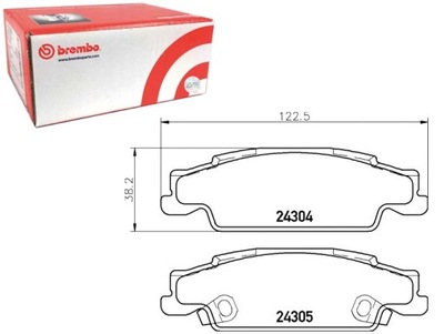 ZAPATAS DE FRENADO PARTE TRASERA CADILLAC CTS STS 2.6-5.7 03.02-12.12 BREMBO  