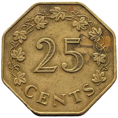 80620. Malta - 25 centów - 1975r.