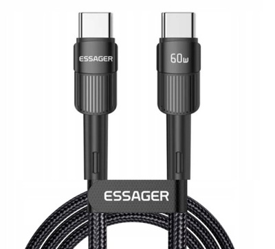 KABEL USB-C DO USB-C SZYBKI PD ESSAGER 3A 60W 0.5M