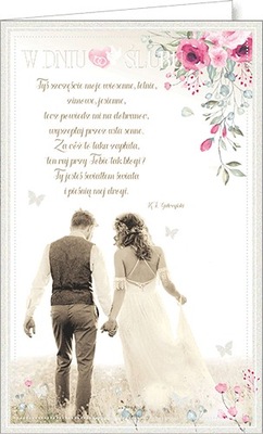 Kartka na Ślub dla Młodej Pary romantyczna SAB24