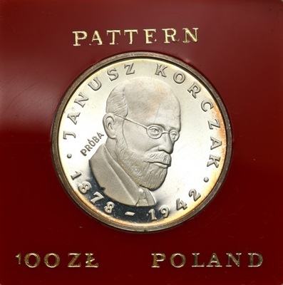 PRÓBA Srebro 100 złotych 1978 Janusz Korczak