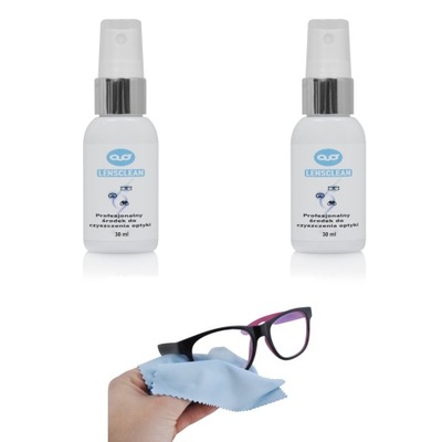 LensClean Zestaw do czyszczenia okularów optyki środek 60ml i ściereczki