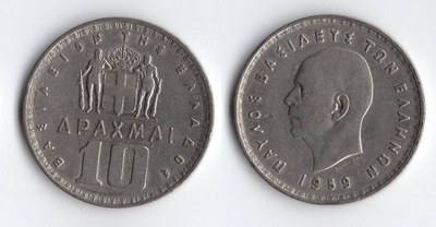 GRECJA 1959 10 DRACHMAI