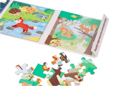 Puzzle Adam Toys magnetyczne 48 elementów magnetyczne zwierzęta leśne