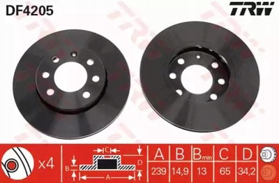 Trw df4205 диск гальмівна фото №1