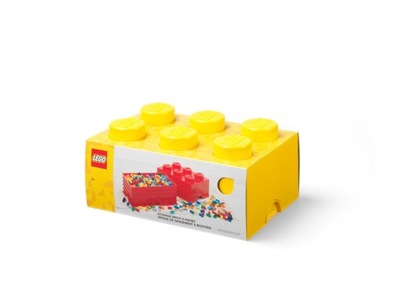 Pojemnik jak klocek lego (żółty)