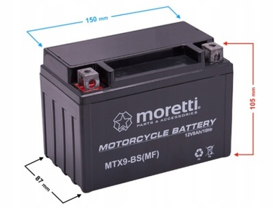 BATERÍA 12V 8AH PARA SKUTERA POTENTE MORETTI  