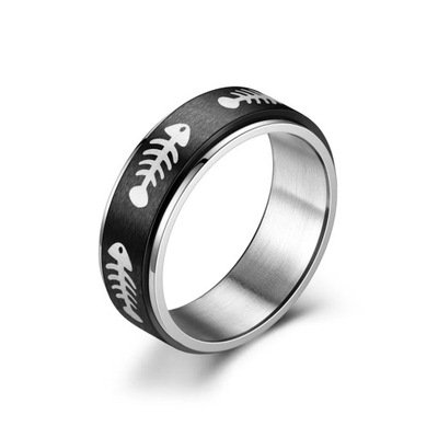 Trendy 8mm Stainless Steel Anxiety Ring for Women