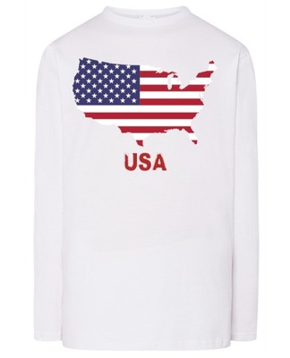 Longsleeve męski fajny nadruk USA r.L