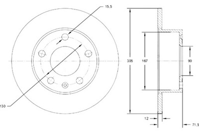 TOMEX BRAKES ГАЛЬМІВНІ ДИСКИ ГАЛЬМІВНІ 2 ШТУКИ. RENAULT MASTER III 10- ЗАД