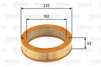 VALEO FILTER AIR ROUND LADA 111 95-/112 95-/ZAZ SLAVUTA 99-  