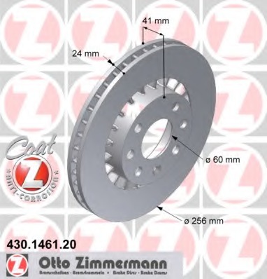 ZIMMERMANN OPEL ASTRA F 256MM DISKAI PRIEK. 430.1461.20 