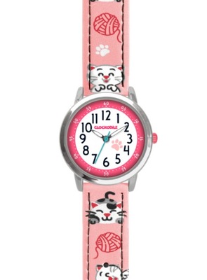 Różowy zegarek dla dziewczynek KOT
