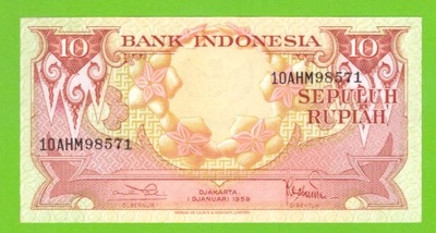 INDONEZJA 10 RUPIAH 1959 P-66 UNC