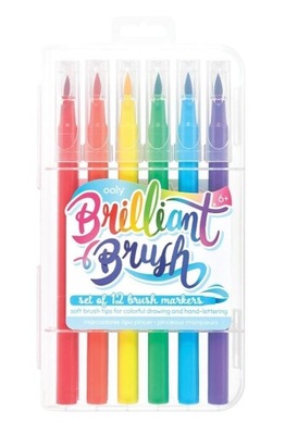 FLAMASTRY PĘDZELKOWE BRILLIANT BRUSH 6 KOLORÓW