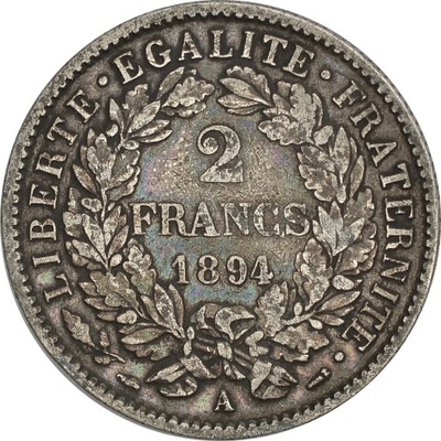 12.FRANCJA, 2 FRANKI 1894 A rzadsza