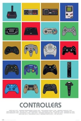 Plakat 61x91,5 cm Kontrolery do konsol PS Xbox