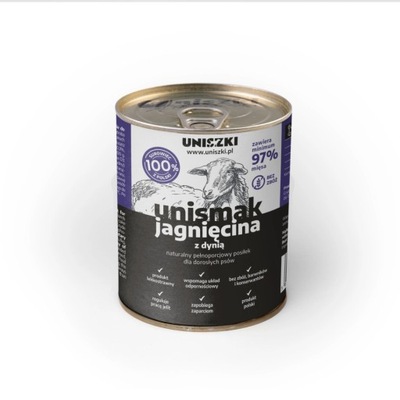 UNISZKI UNIsmak jagnięcina z dynią 850g 97% mięsa