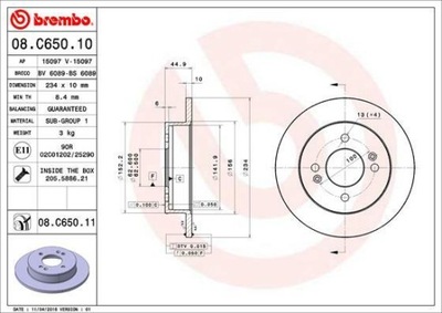 DISKU STABDŽIŲ BREMBO 08.C650.11 