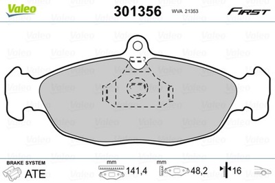 VALEO 301356 VALEO КОЛОДКИ HAM. FIRST