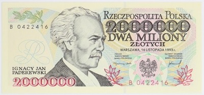 Banknot 2 000 000 zł 1993 rok - Seria B