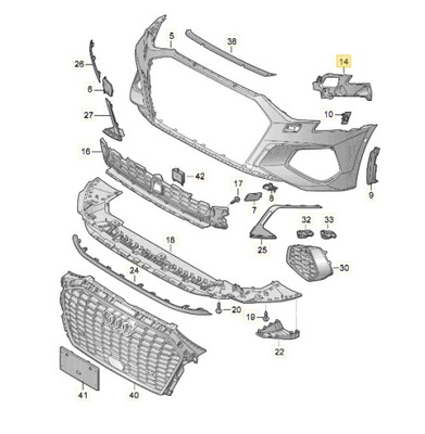 НОВЫЕ ОРИГИНАЛЬНЫЕ AUDI OE ЭЛЕМЕНТ ЗАКРИВАЮЩИЙ 8Y0807319A