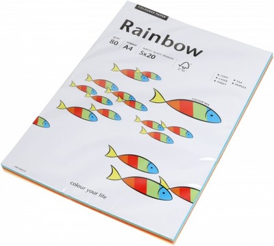 Papier ksero Rainbow A4 80g 100ark mix kolorów