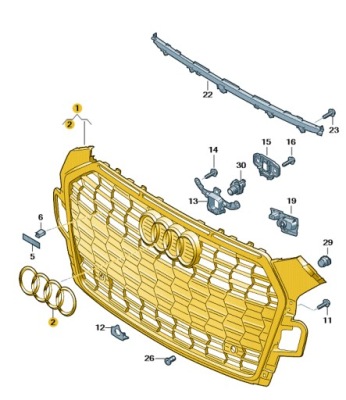 Решётка радиатора решётка радиатора радиатора бампер перед audi a5 b9 фото №1