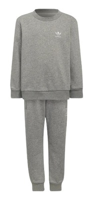 Dres dziecięcy szary Adidas CREW SET bluza + spodnie HC9513 r: 116 5-6 lat