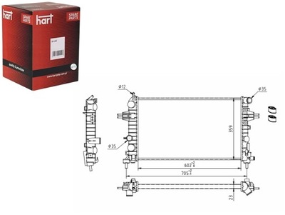 РАДИАТОР OPEL ASTRA H 1.2I 16V 04- HART