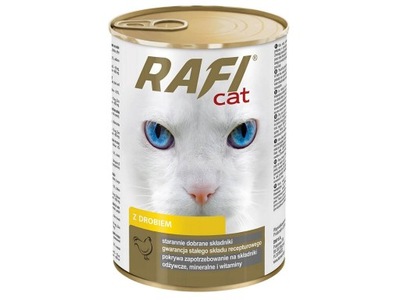 Mokra karma dla kotów z drobiem puszka RAFI CAT 415g