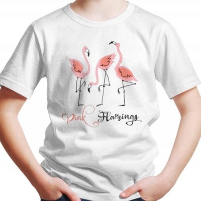 Koszulka dziecięca Różowe flamingi S