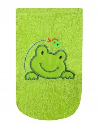 Myjka kąpielowa dla dzieci frotte zielony żabka