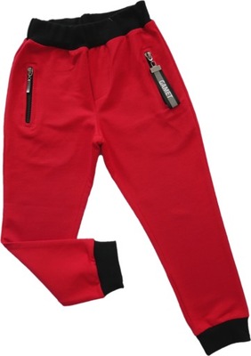 Spodnie dresy ściągacz bawełna GAMET 98 czerwone