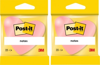 Notes samoprzylepny Post-it serce 225 karteczek x2