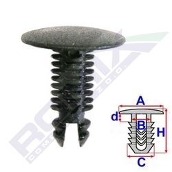 Штифт монтажний panela двері fiat panda 10 szt фото №1